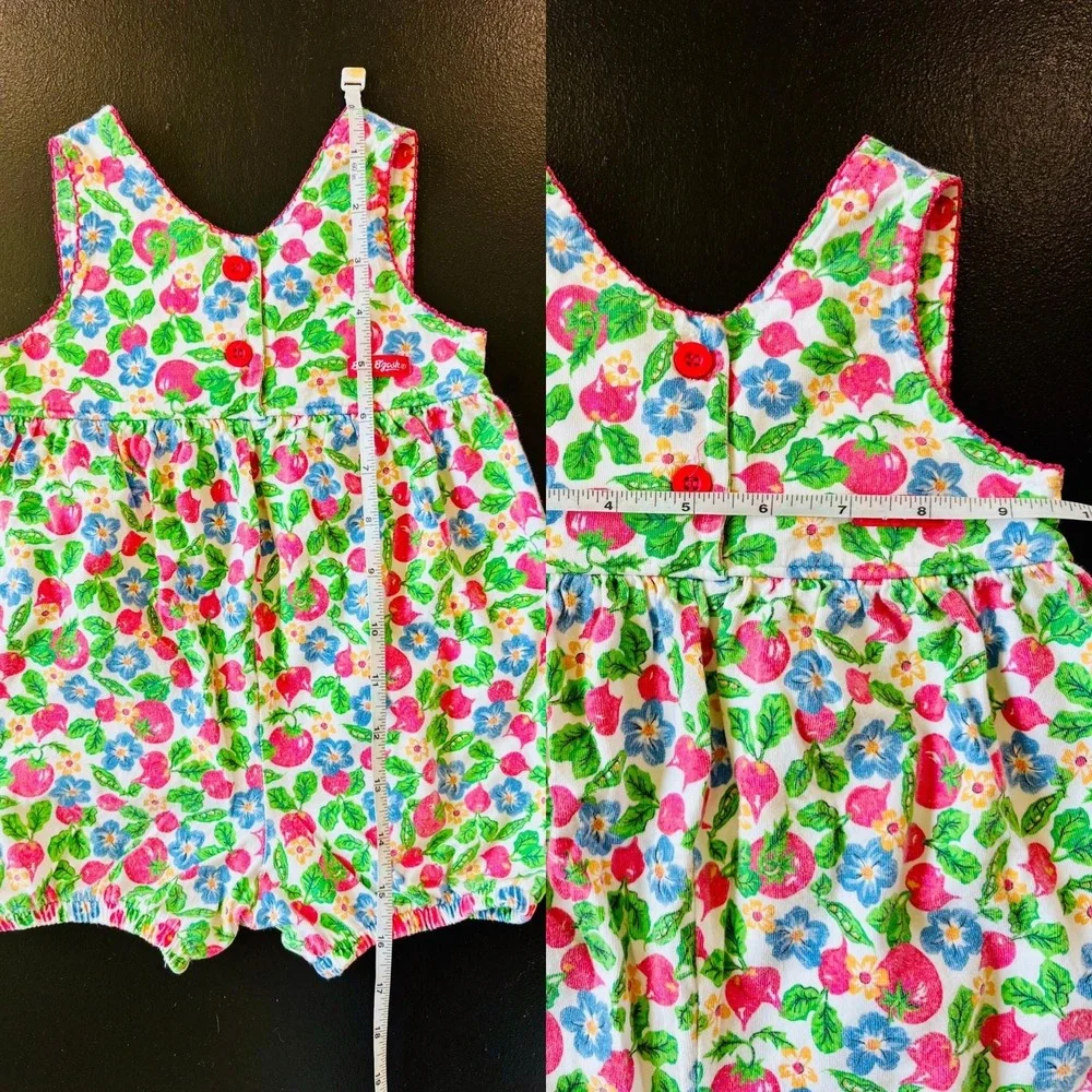 Vintage Oshkosh B'Gosh Fruit Print Bubble Romper, 12‎ Months